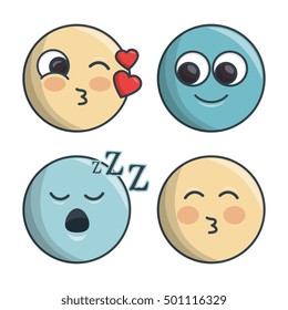 set emoticons differents feelings and expression