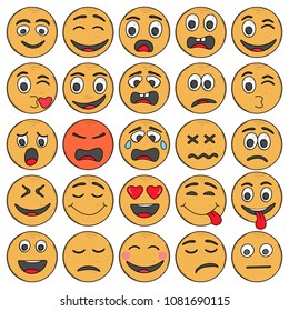 Set of Emoticons. Set of Emoji.