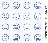 Set of Emoticons, Emoji and Avatar. Outline style illustrations - stock vector.