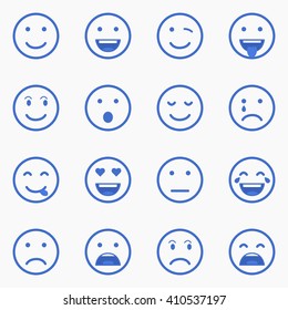 Set Of Emoticons, Emoji And Avatar. Outline Style Illustrations - Stock Vector.