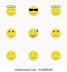 Set of Emoticons, Emoji and Avatar.Flat style illustrations - stock vector.