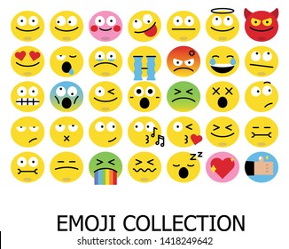 Set of Emoticons. Set of Emoji collection vector