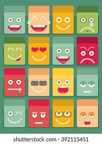 Set of Emoticons. Set of Emoji. Flat style illustrations