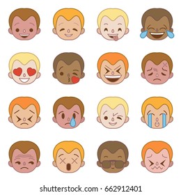 Set of Emoticons. Set of Emoji. Flat style illustrations