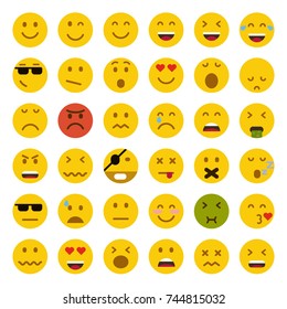 Set of Emoticons. Set of Emoji. Flat style illustrations