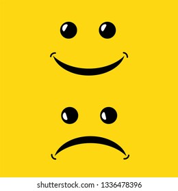 Set of emoticons or emoji icons. Concept for World Smile Day