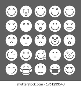 Set of Emoticons. Emoji icons. objects emoticon emoji icon set. vector illustration