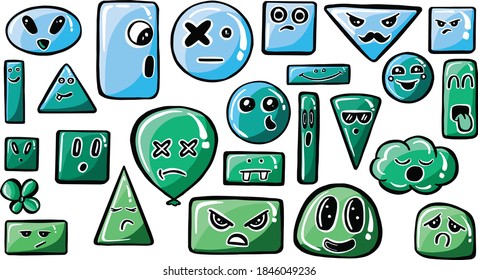 Set of Emoticons. Set of Emoji illustration