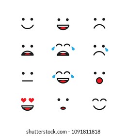 Vector Set Cartoon Face Stock Vector (Royalty Free) 1341900047 ...