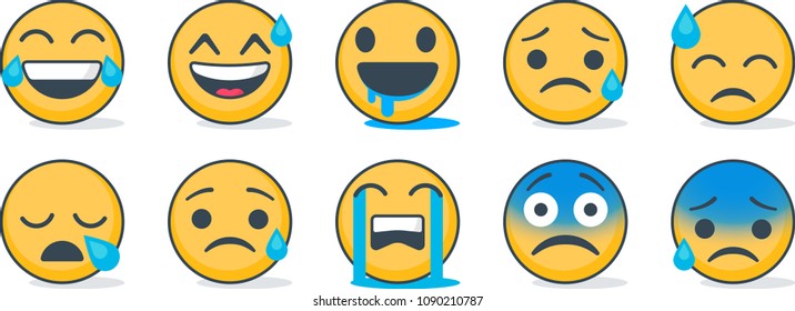 Set of Emoticons. Set of Emoji. Isolated emoji.