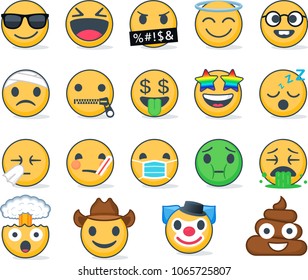 Set of Emoticons. Set of Emoji. Isolated illustration on white background