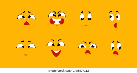 Set of emoticons, emoji isolated on background, vector illustration