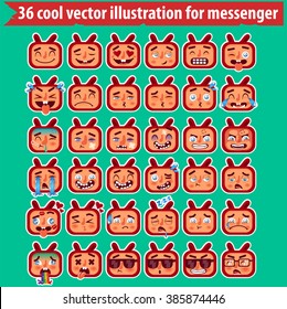 Set of emoticons, emoji isolated on white background, vector illustration.