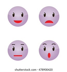 Set of Emoticons. Set of Emoji isolated on white background