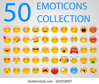 Set of emoticons, emoji isolated on white background. Vector illustration
