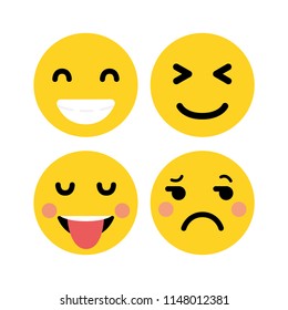 Set of Emoticons. Set of Emoji. Isolated vector illustration on white background