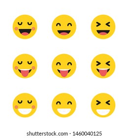 Set of Emoticons. Set of Emoji. Isolated vector illustration on white background