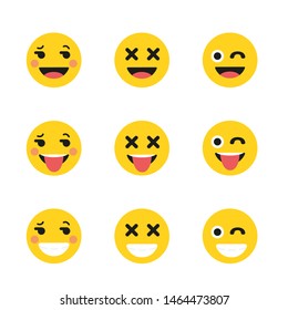 Set of Emoticons. Set of Emoji. Isolated vector illustration on white background