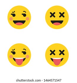 Set of Emoticons. Set of Emoji. Isolated vector illustration on white background