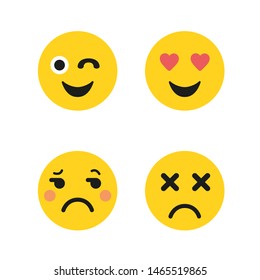 Set of Emoticons. Set of Emoji. Isolated vector illustration on white background