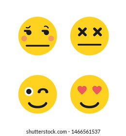 Set of Emoticons. Set of Emoji. Isolated vector illustration on white background