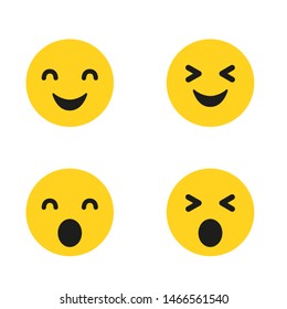 Set of Emoticons. Set of Emoji. Isolated vector illustration on white background