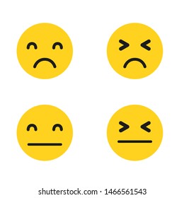 Set of Emoticons. Set of Emoji. Isolated vector illustration on white background