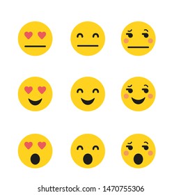 Set of Emoticons. Set of Emoji. Isolated vector illustrations on white background