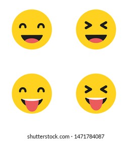 Set of Emoticons. Set of Emoji. Isolated vector illustration on white background