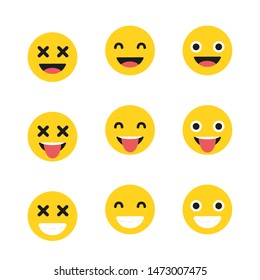 Set of Emoticons. Set of Emoji. Isolated vector illustration on white background