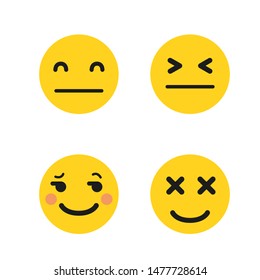 Set of Emoticons. Set of Emoji. Isolated vector illustration on white background