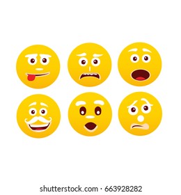 Set of Emoticons. Set of Emoji. Isolated vector illustration on white background