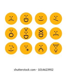 Set of emoticons, emoji of punctuation. Characters isolated. Vector