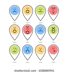 Set of emoticons, emoji of punctuation. Characters isolated. Vector