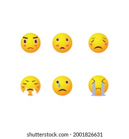 Set of Emoticons. Set of Emoji. Smile icons. Isolated vector illustration