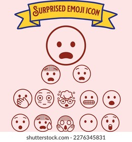 Set of Emoticons. Set of Emoji. Smile icons. Isolated vector illustration on white background.