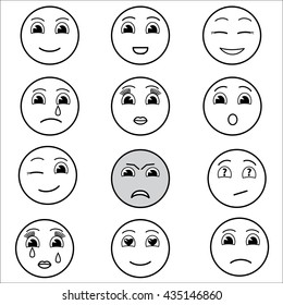 Set Emoticons Set Emoji Smile Icons Stock Vector (Royalty Free ...