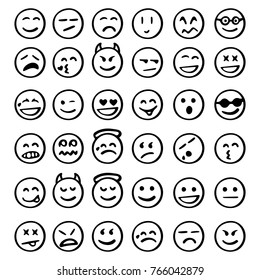 Set Emoticons Set Emoji Smile Icons Stock Vector (Royalty Free ...