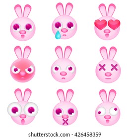 Set of Emoticons. Set of Emoji. Smiley icons. Game design