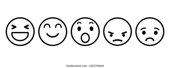 Set of Emoticons. Emoji social network reactions icon - vector