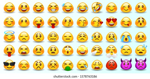 Set Emoticons Set Emoji Vector Illustration Stock Vector (Royalty Free ...