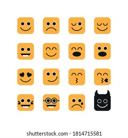 Conjunto de emoticonos. Emociones. Simple ilustración vectorial plana en un fondo blanco.