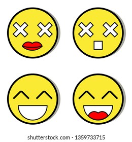 Set emoticons expression on White Background. - Vector