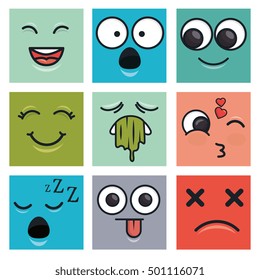 set emoticons faces