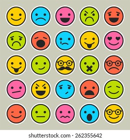 Set of emoticons, faces icons 