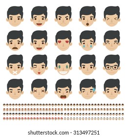 Set of emoticons, faces icons , eps10 vector format