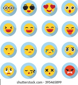 Set of Emoticons in flat style