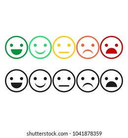 Set emoticons icons for applications and chat. Emoticons with different emotions isolated on white background.