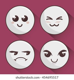 set of emoticons isolated icon design, vector illustration  graphic 