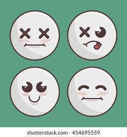 set of emoticons isolated icon design, vector illustration  graphic 